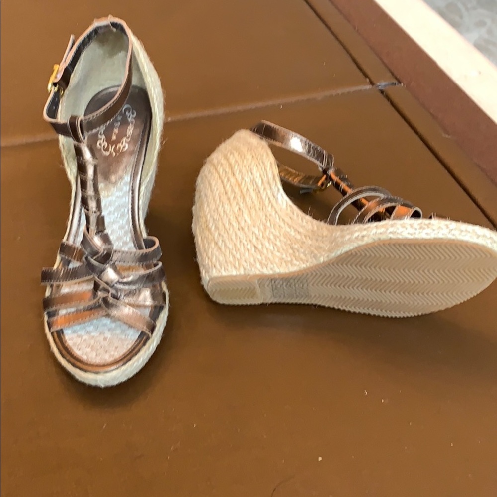 NYLA pewter wedges never worn